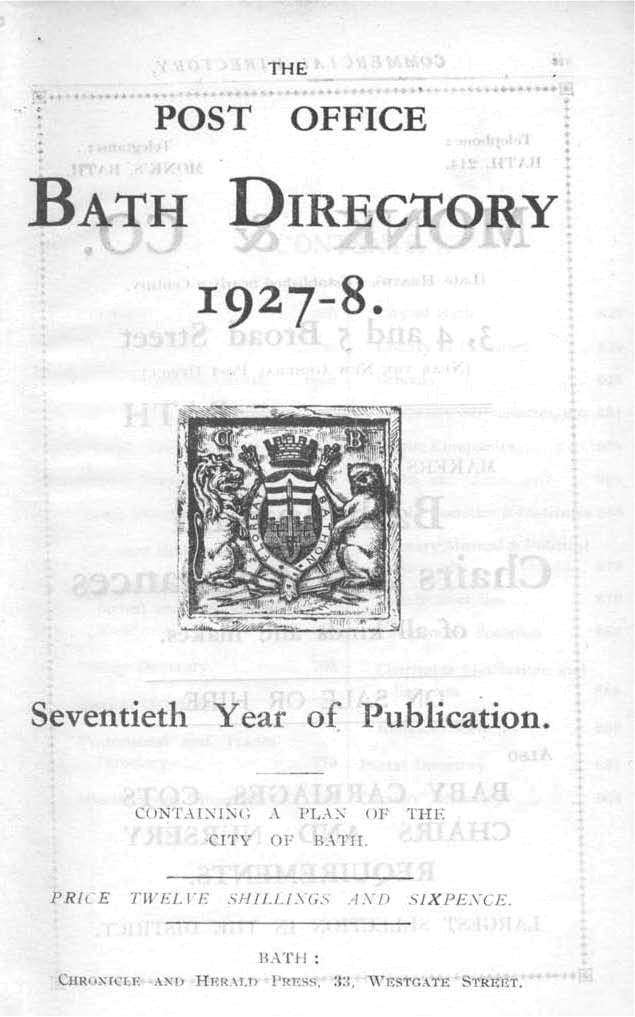 PO Bath Directory 1927-28